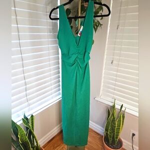 Free People Beach Kelly Green Sleeveless V-Neck Maxi Dress